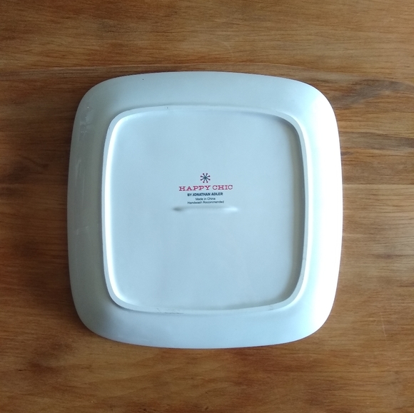 Jonathan Adler Happy Chic Greek Key 11" Dinner or Serving Plate, Teal & White - Picture 6 of 6